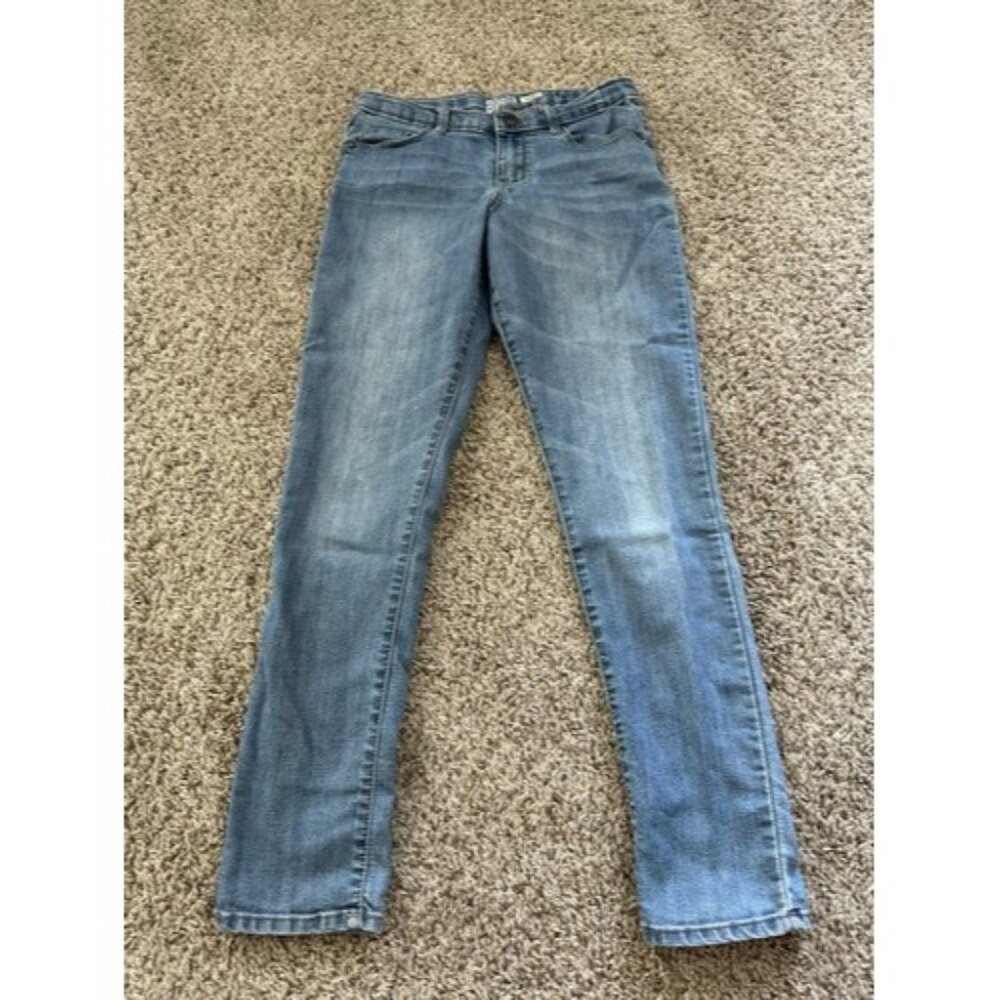 OshKosh Girl Light Blue Wash Skinny-Leg Jeans Size 12 Demin Pocket Zipper